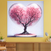 Hart van Cherry Blossoms Canvas Afdruk (Insitu (Woonkamer))