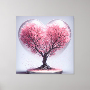 Hart van Cherry Blossoms Canvas Afdruk