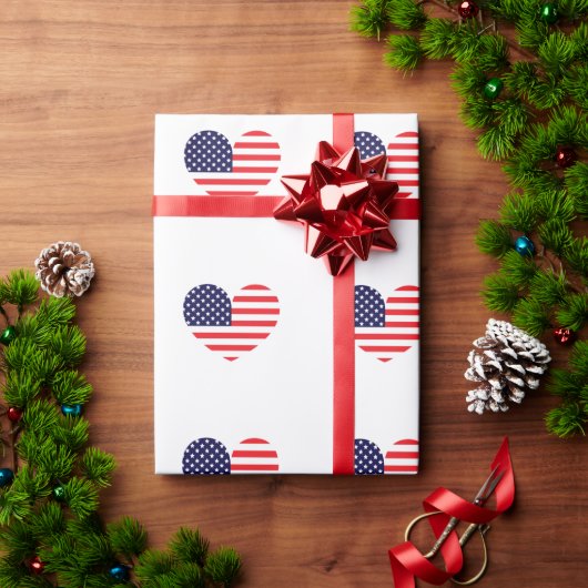 Hart van de Amerikaanse vlag Cadeaupapier (Feestdagen Geschenken)
