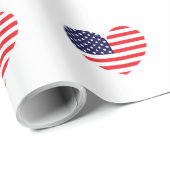 Hart van de Amerikaanse vlag Cadeaupapier (Rol Hoek)