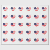 Hart van de Amerikaanse vlag Cadeaupapier (Vlak)