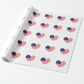 Hart van de Amerikaanse vlag Cadeaupapier (Uitgerold)