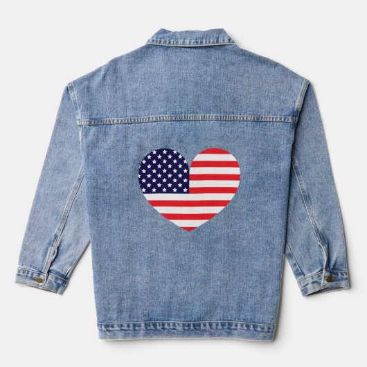 Hart van de Amerikaanse vlag Denim Jacket (Achterkant)