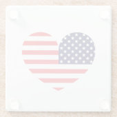 Hart van de Amerikaanse vlag Glazen Onderzetter (Achterkant)