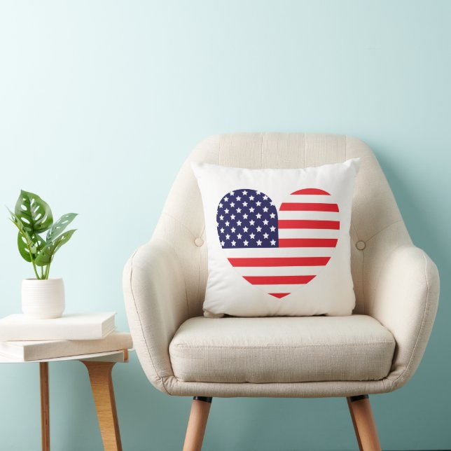 Hart van de Amerikaanse vlag Kussen (Stoel)