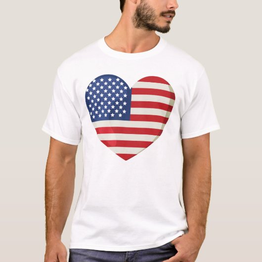 Hart van de Amerikaanse vlag T-shirt (Voorkant)