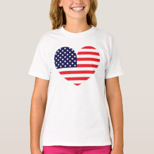 Hart van de Amerikaanse vlag T-shirt