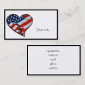 Hart van de Amerikaanse vlag Visitekaartje (Voorkant / Achterkant)