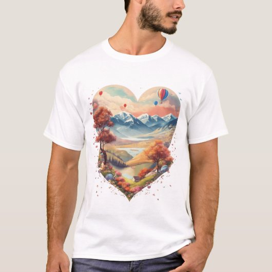 Hart van de berg T-Shirt - Liefde ontmoet Adventus (Voorkant)