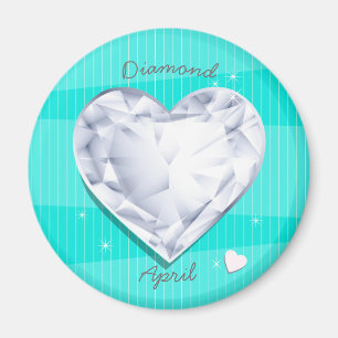 Hart van de Diamant van April van Birthstones het Magneet