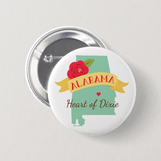 hart van de dixie ronde button 5,7 cm (Voorkant /achterkant)