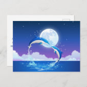 Hart van de Dolfijnen van de Valentijnsdag het Feestdagenkaart (Voorkant / Achterkant)