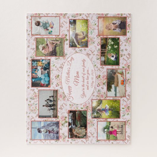 Hart van de gezinsleden Moederdag Legpuzzel (Verticaal)