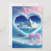 Hart van de Gletsjer: Polar Charm Wedding Invitati Kaart (Voorkant)