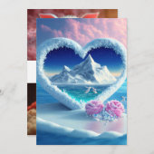 Hart van de Gletsjer: Polar Charm Wedding Invitati Kaart (Voorkant / Achterkant)