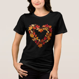 Hart van de herfstbladeren Tri-Blend shirt