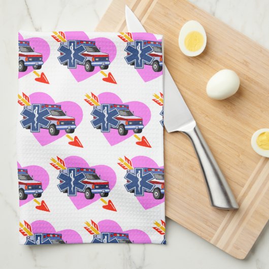 Hart van de    keukenhanddoek voor noodhulp van he (Quarter Fold)