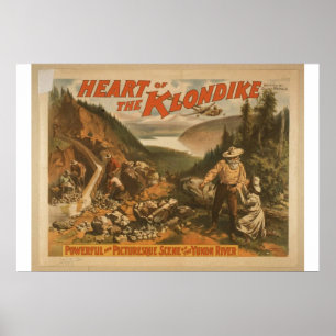 Hart van de Klondike, de "Yukon River Retro Theate Poster