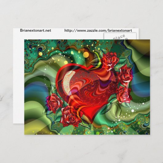 Hart van de liefde briefkaart (Voorkant / Achterkant)