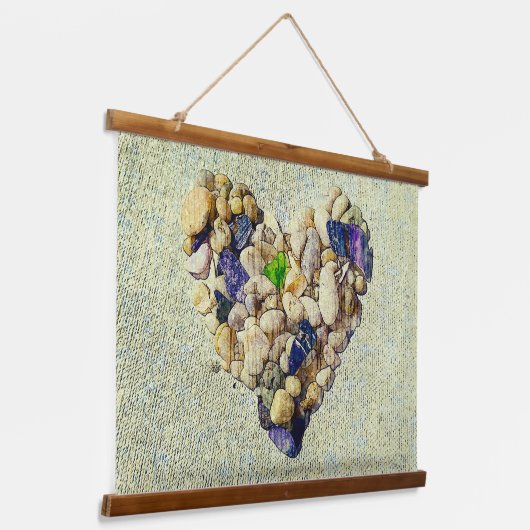 hart van de natuur hangend wandkleed (Gebogen)