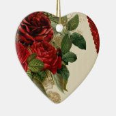 hart van de rozen porseleinen ornament (Rechts)