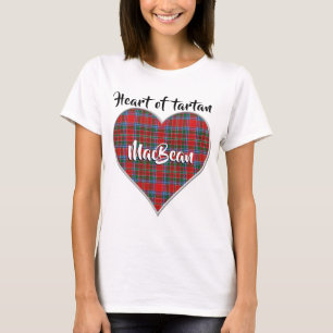 Hart van de Schotse Clan MacBean MacBain Plaid T-shirt