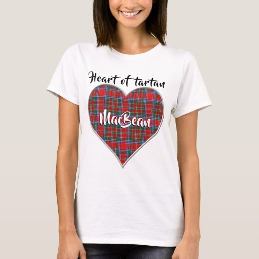 Hart van de Schotse Clan MacBean MacBain Plaid T-shirt (Voorkant)