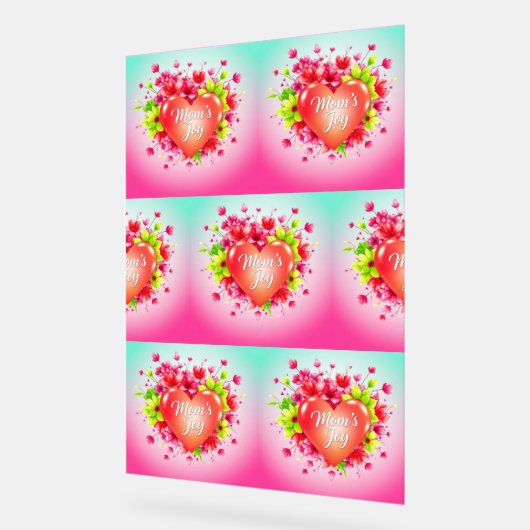 Hart van de stralende vreugde van mama acryl bord (Hoek)