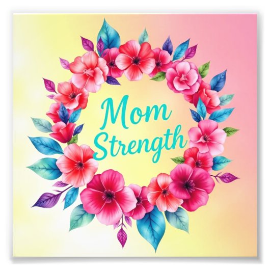 Hart van de stralende vreugde van mama foto afdruk (Voorkant)