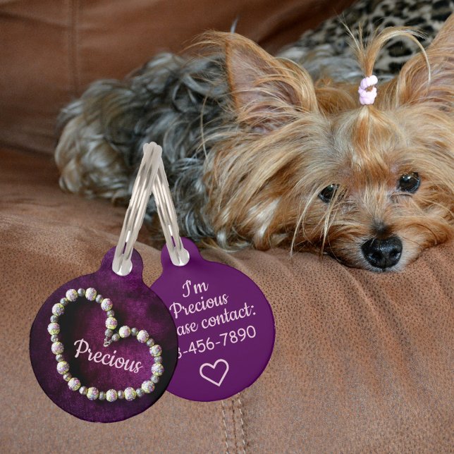 Hart van de  strengen van de Paarse Maan van krale Huisdierpenning (Creator heeft geüpload)