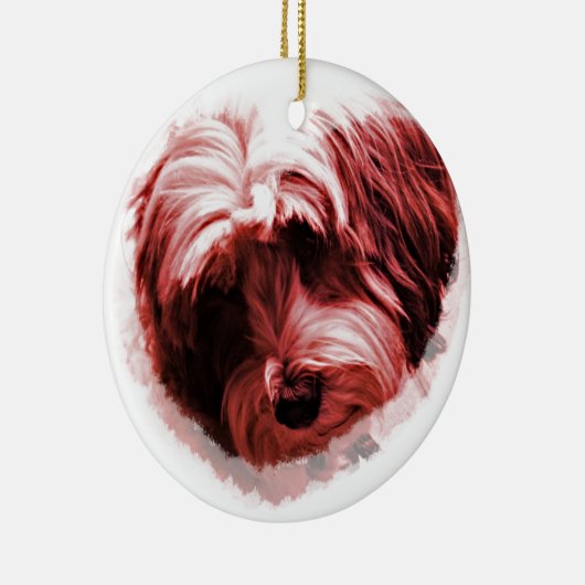 Hart van de Tibetaanse Terrier Keramisch Ornament (Rechts)