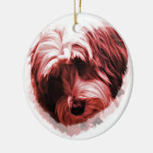 Hart van de Tibetaanse Terrier Keramisch Ornament (Links)