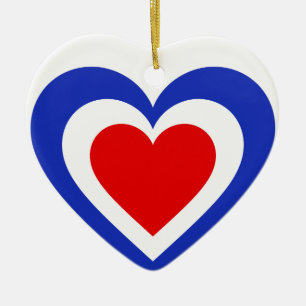 Hart van de Vlag van Frankrijk van Tricolore het Keramisch Ornament
