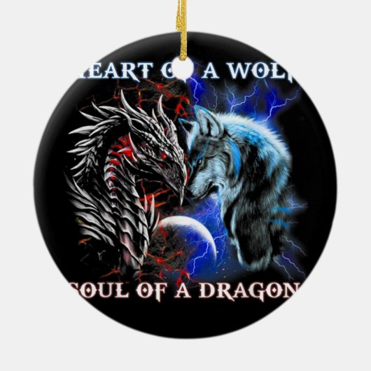 hart van de wolfsoep van een draak - wolkendraak - keramisch ornament (Achterkant)