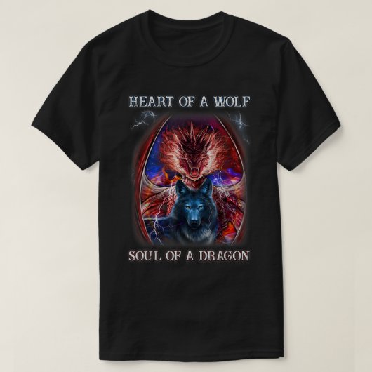 hart van de wolfsoep van een draak - wolkendraak - t-shirt (Design voorkant)