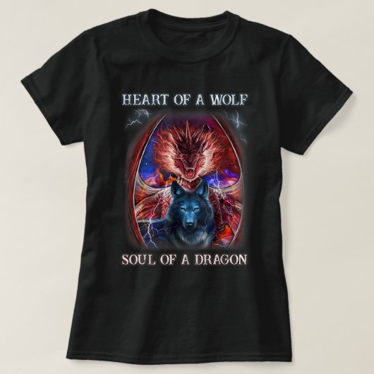 hart van de wolfsoep van een draak - wolkendraak - t-shirt (Design voorkant)