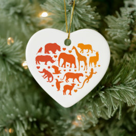 Hart van dieren, Cadeau voor dierenliefhebbers Keramisch Ornament