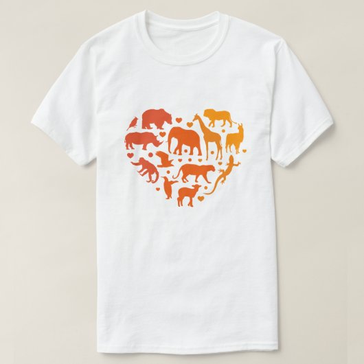 Hart van dieren, Cadeau voor dierenliefhebbers T-shirt (Design voorkant)