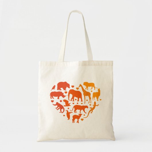 Hart van dieren, Cadeau voor dierenliefhebbers Tote Bag (Voorkant)