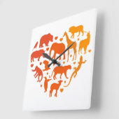 Hart van dieren, Cadeau voor dierenliefhebbers Vierkante Klok (Hoek)