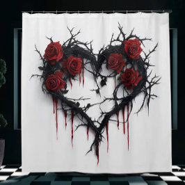 Hart van doornen en Rozen Douchegordijn