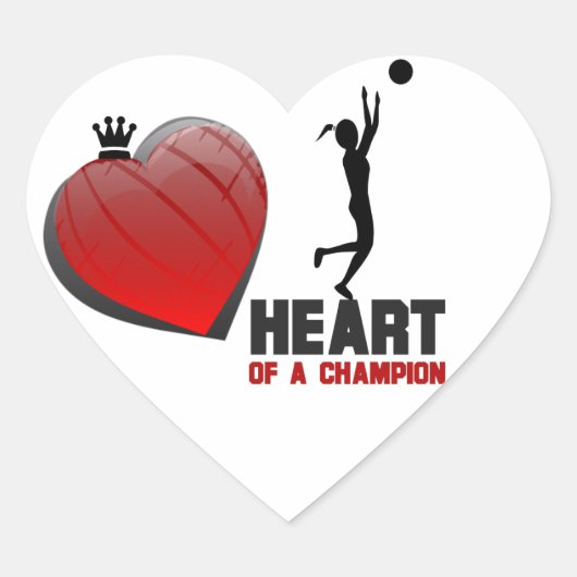 Hart van een Champion Dames Basketbal Stickers (Voorkant)