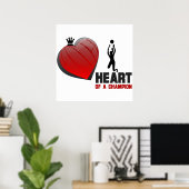 Hart van een Champion Dames Volleyball Poster (Thuiskantoor)