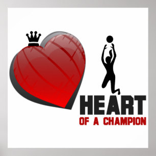 Hart van een Champion Dames Volleyball Poster