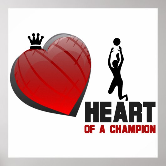 Hart van een Champion Dames Volleyball Poster (Voorkant)