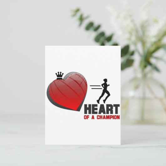 Hart van een Champion Running Briefkaart (Staand voorkant)