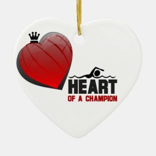 Hart van een Champion Swimming Ornament