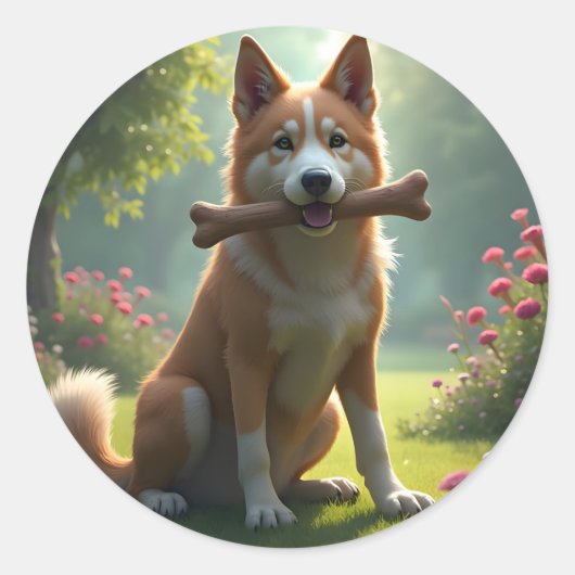 Hart Van Een Hond - Ronde Sticker (Voorkant)