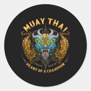 Hart Van Een Kampioen - Kickboksen En Muay Thai Li Ronde Sticker