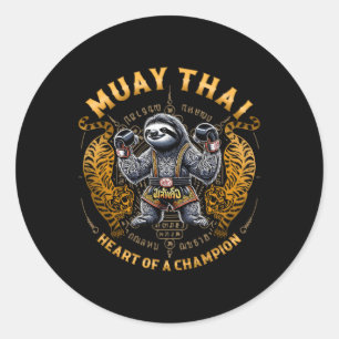 Hart Van Een Kampioen - Kickboksen En Muay Thai Lu Ronde Sticker